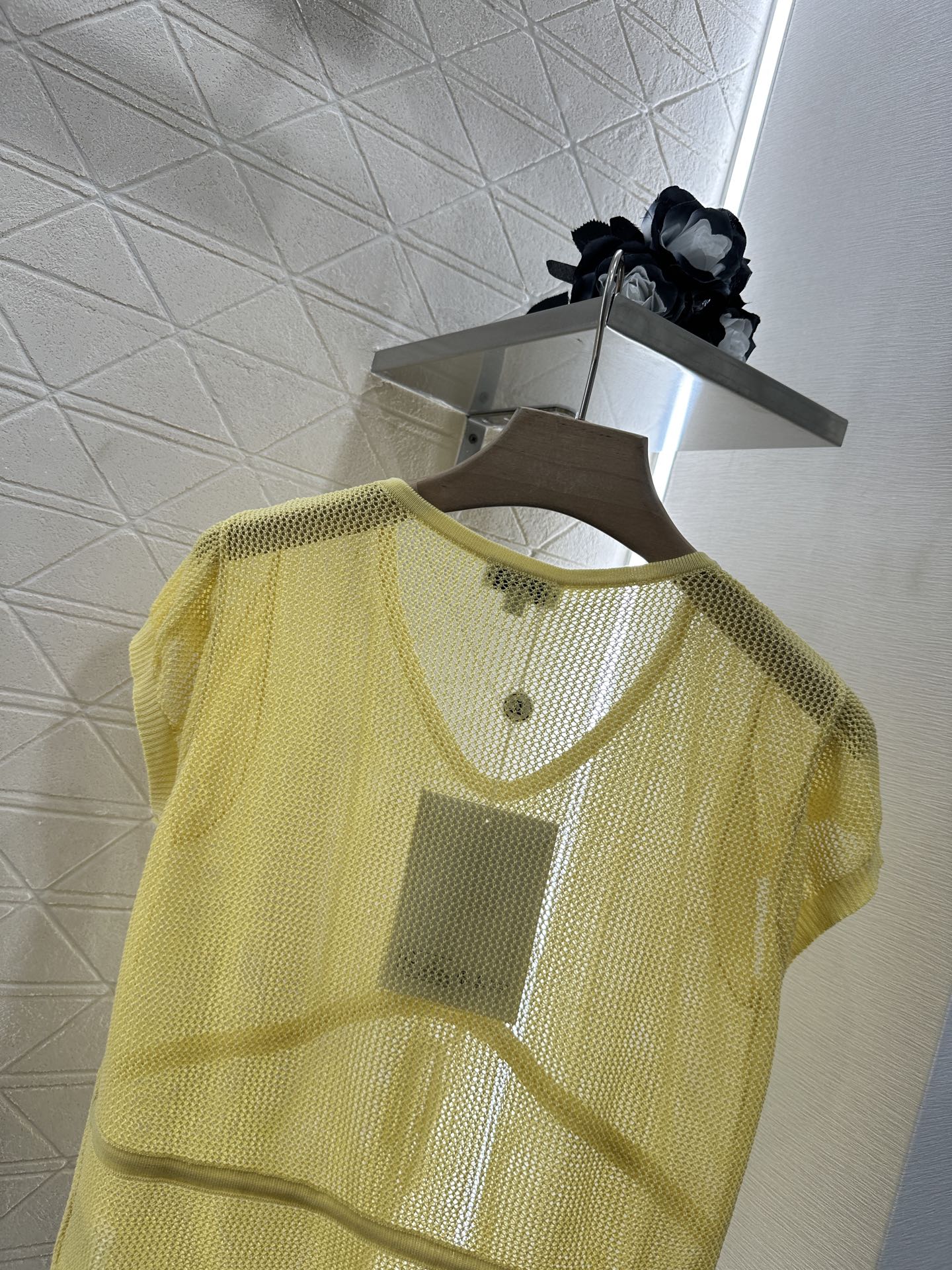 C 2025 new product Hollow knitted short sleeves
