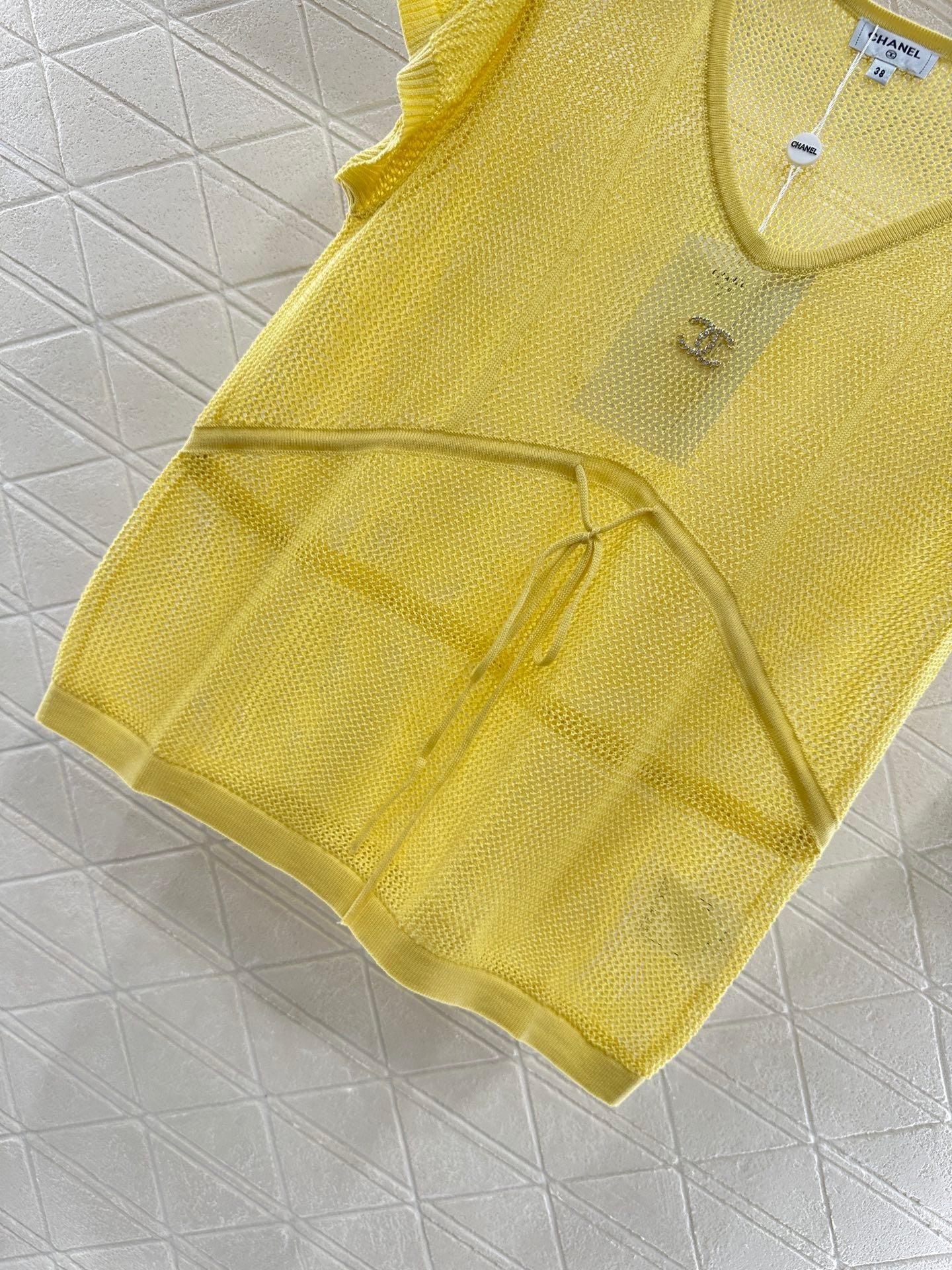 C 2025 new product Hollow knitted short sleeves