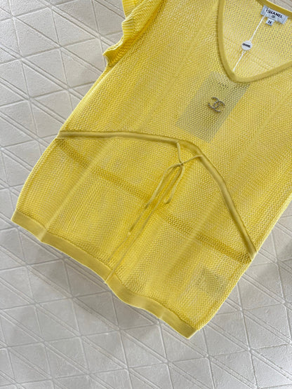 C 2025 new product Hollow knitted short sleeves
