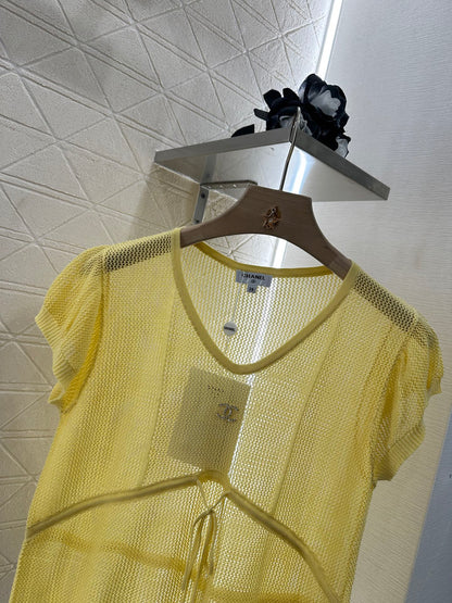 C 2025 new product Hollow knitted short sleeves