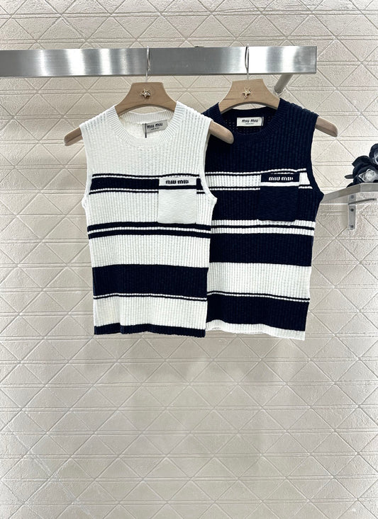 M 2025 new product Striped knitted vest