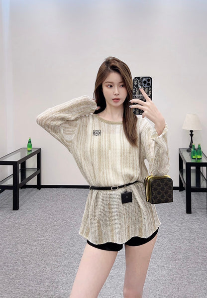 Lo 2025 new product Belt knitted top