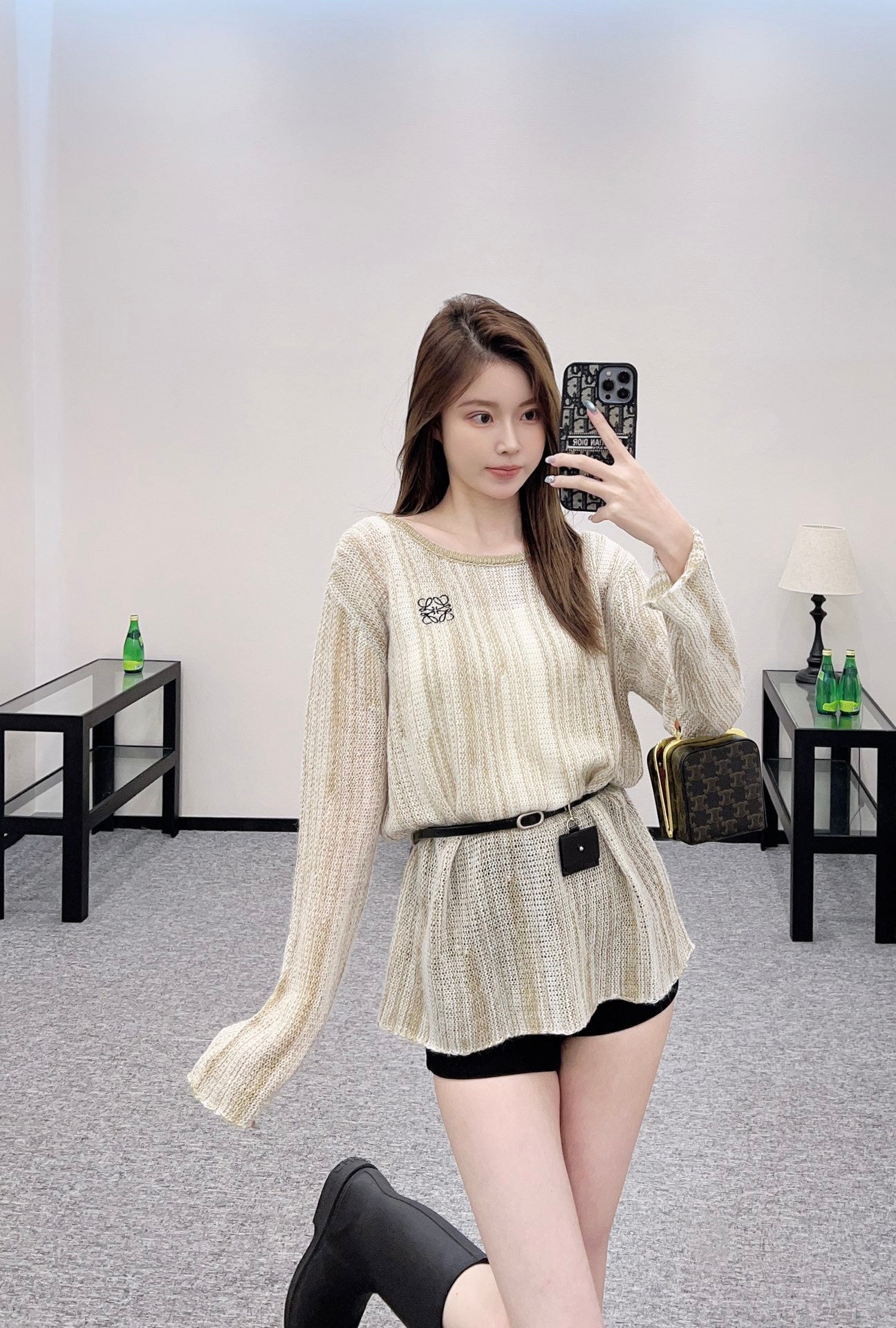 Lo 2025 new product Belt knitted top