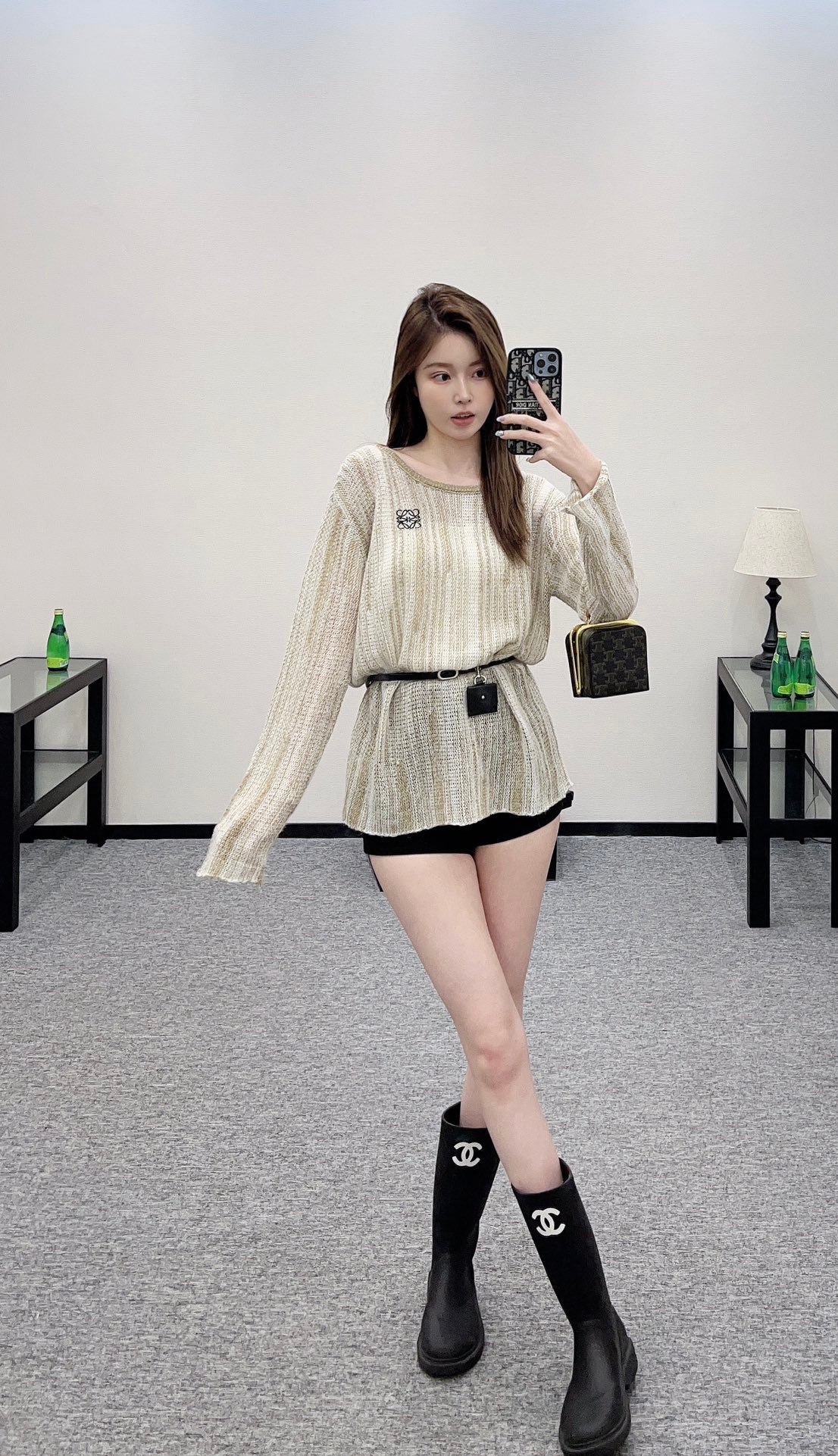 Lo 2025 new product Belt knitted top