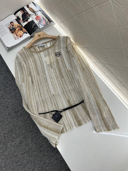 Lo 2025 new product Belt knitted top
