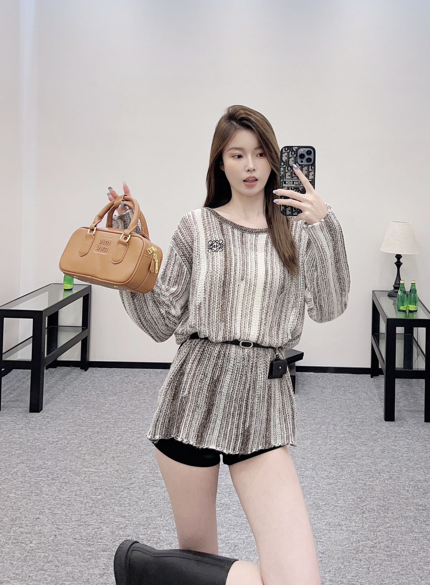 Lo 2025 new product Belt knitted top