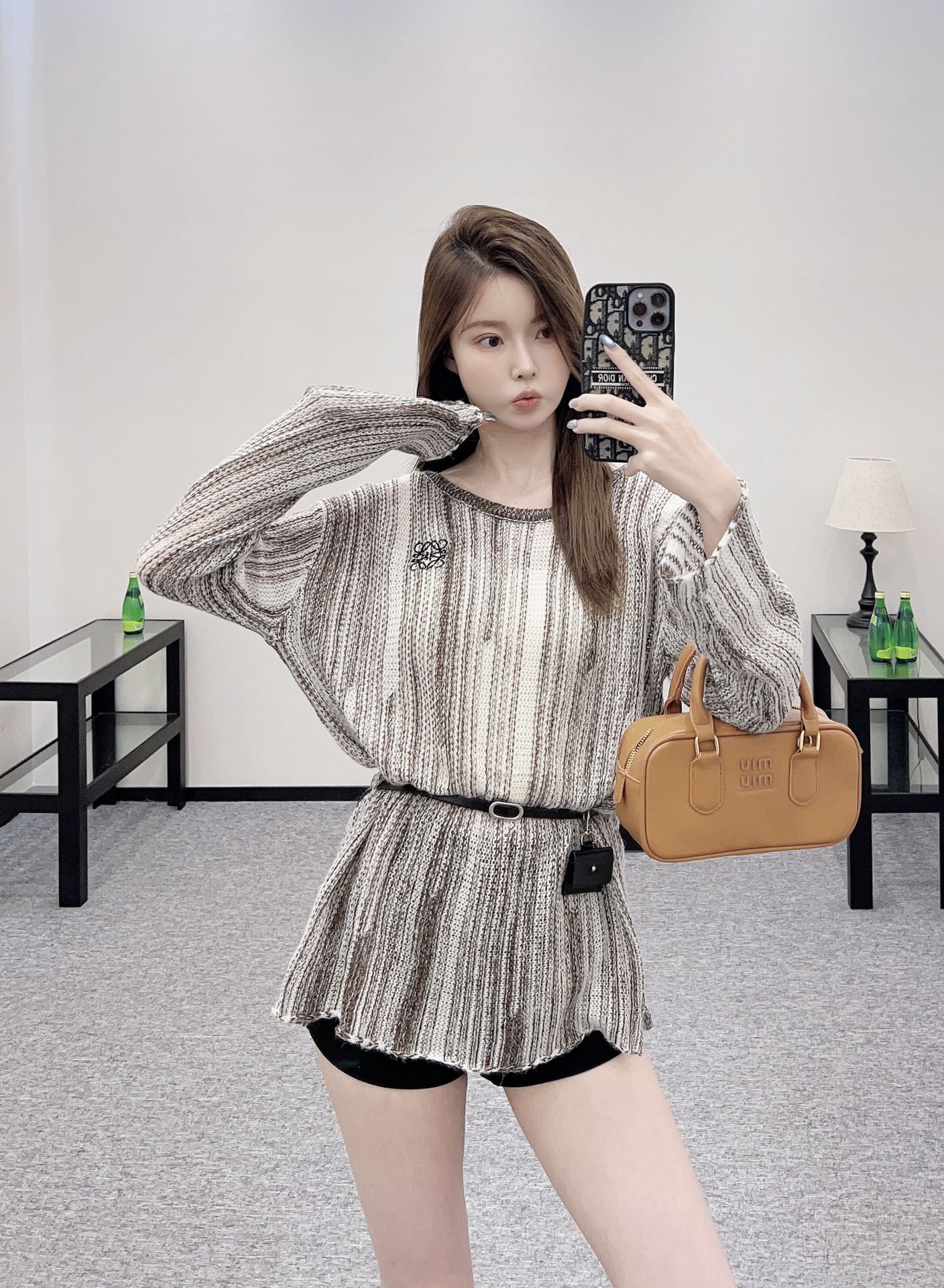 Lo 2025 new product Belt knitted top