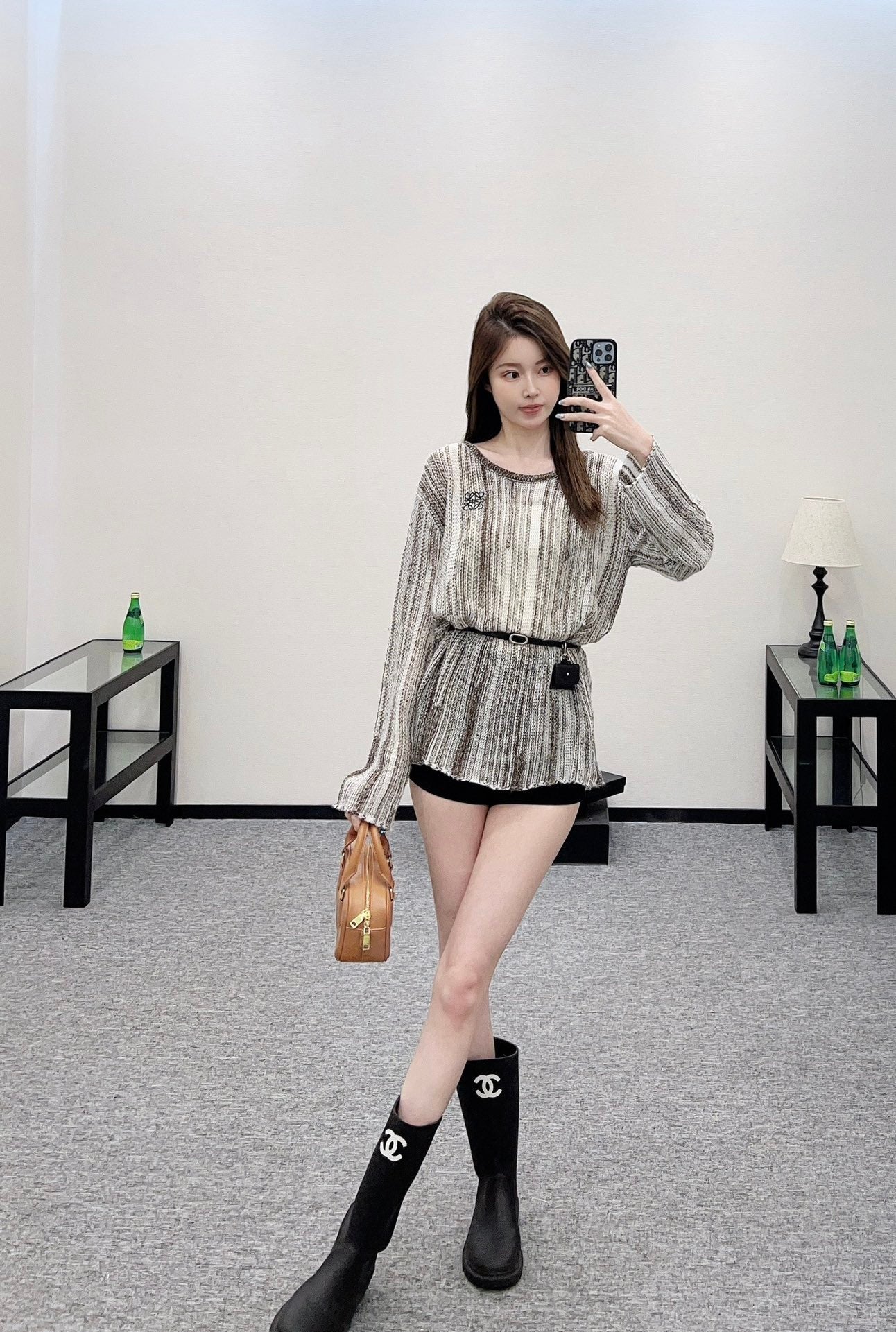 Lo 2025 new product Belt knitted top