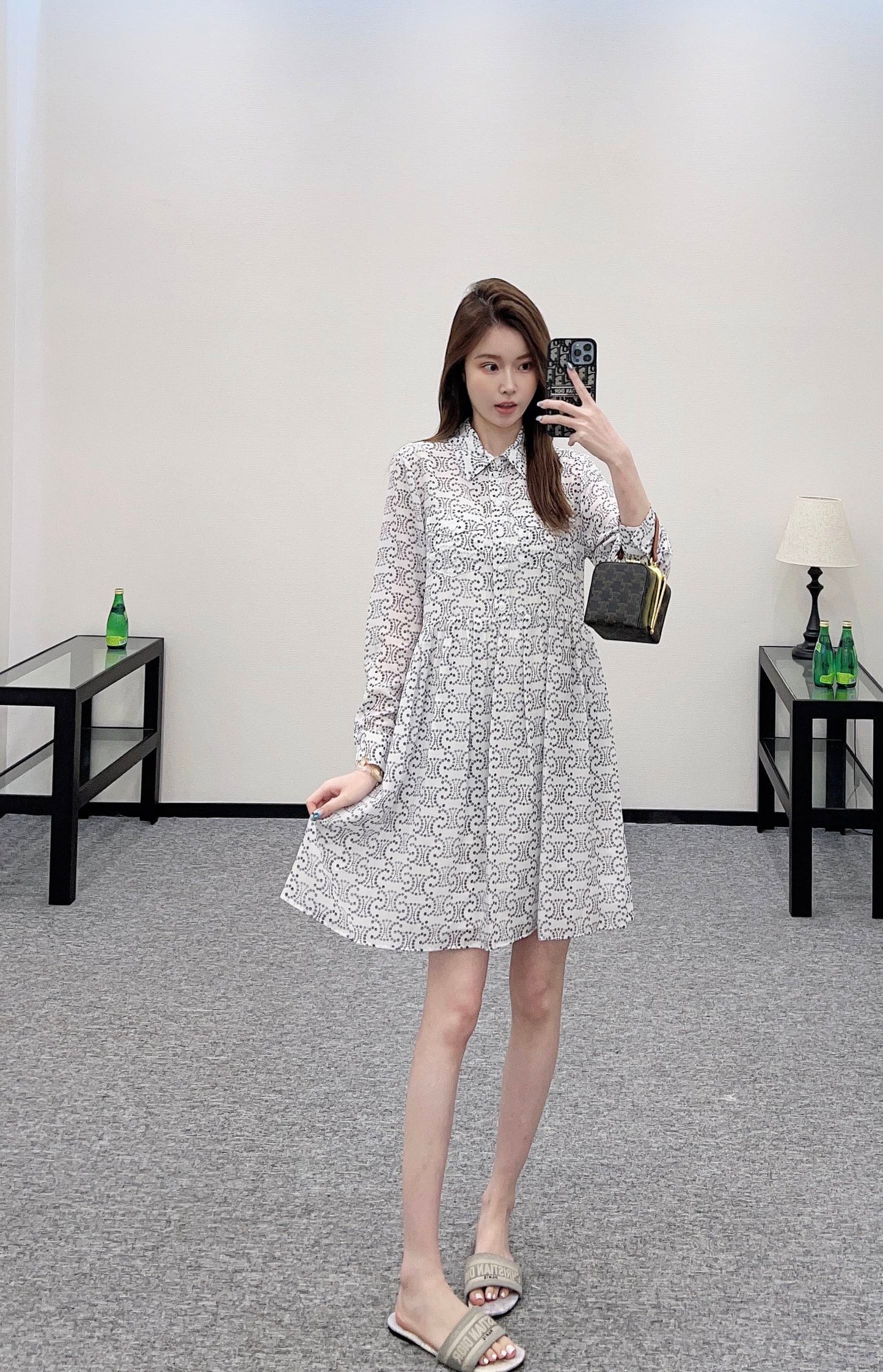 C 2025 new product Printed silk dress