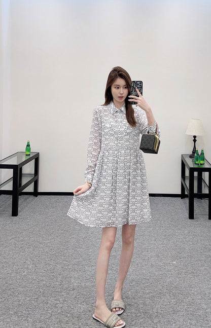C 2025 new product Printed silk dress