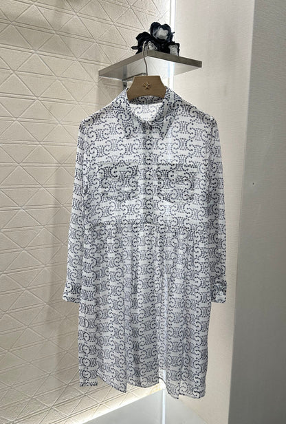 C 2025 new product Printed silk dress