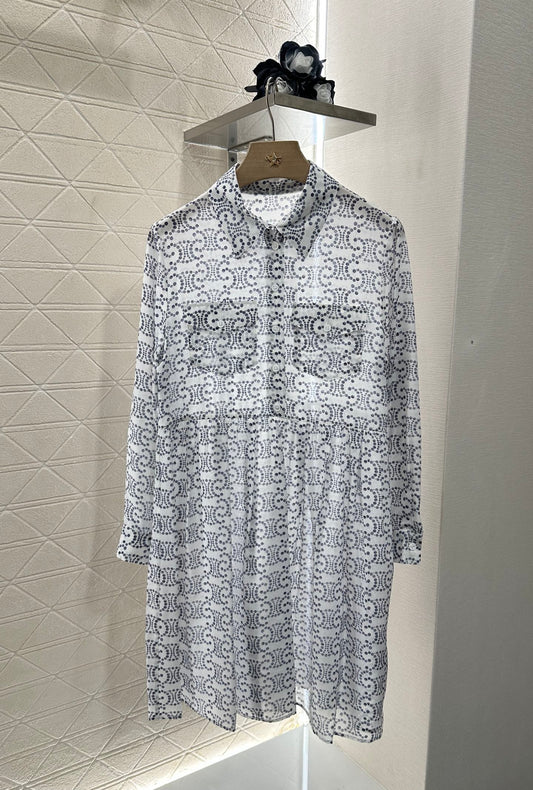 C 2025 new product Printed silk dress