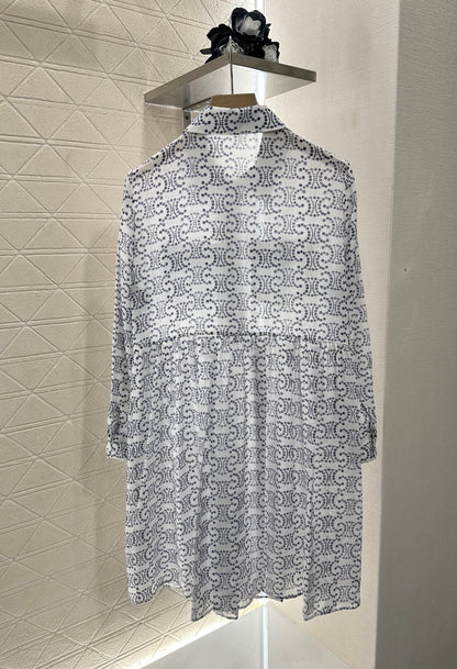 C 2025 new product Printed silk dress