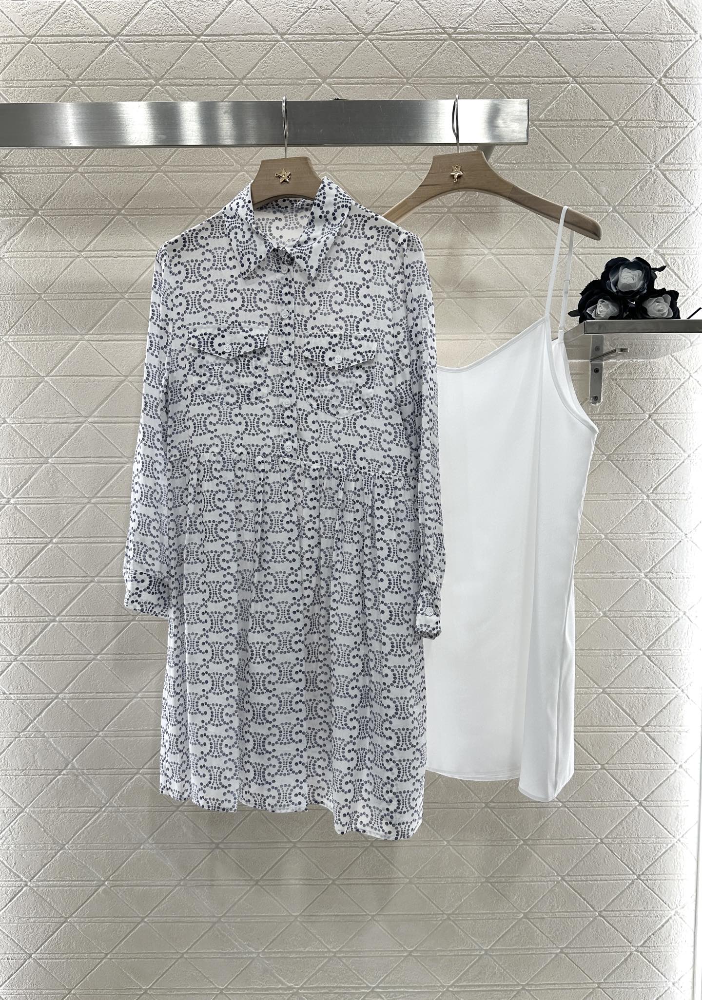 C 2025 new product Printed silk dress