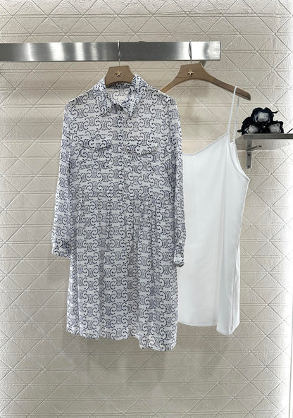 C 2025 new product Printed silk dress