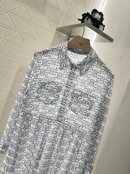 C 2025 new product Printed silk dress
