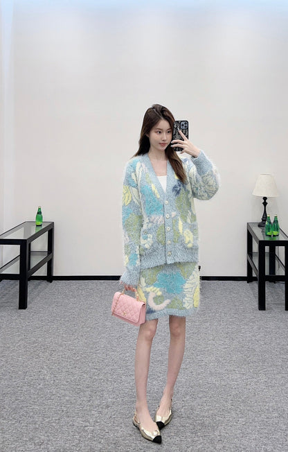 C 2025 new products Cardigan and skirt set