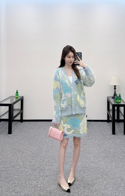 C 2025 new products Cardigan and skirt set
