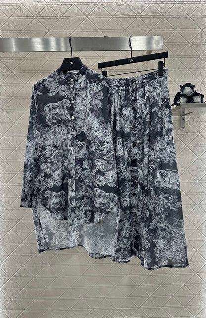 D 2025 new product Long shirt and skirt suit