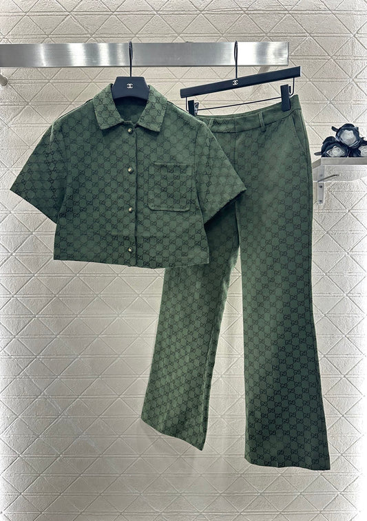 G 2025 new product Short shirt and trousers set