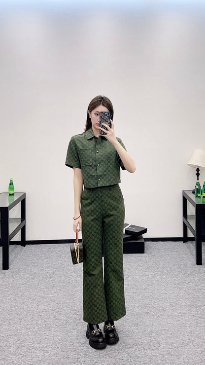 G 2025 new product Short shirt and trousers set