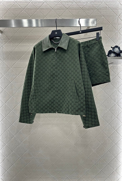 G 2025 new products Zipper jacket, coat and shorts set