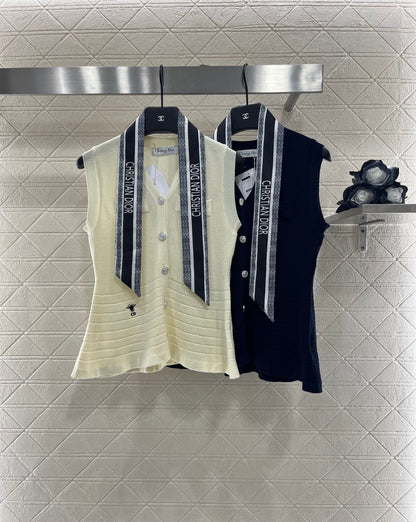 D 2025 new product Silk scarf knitted vest