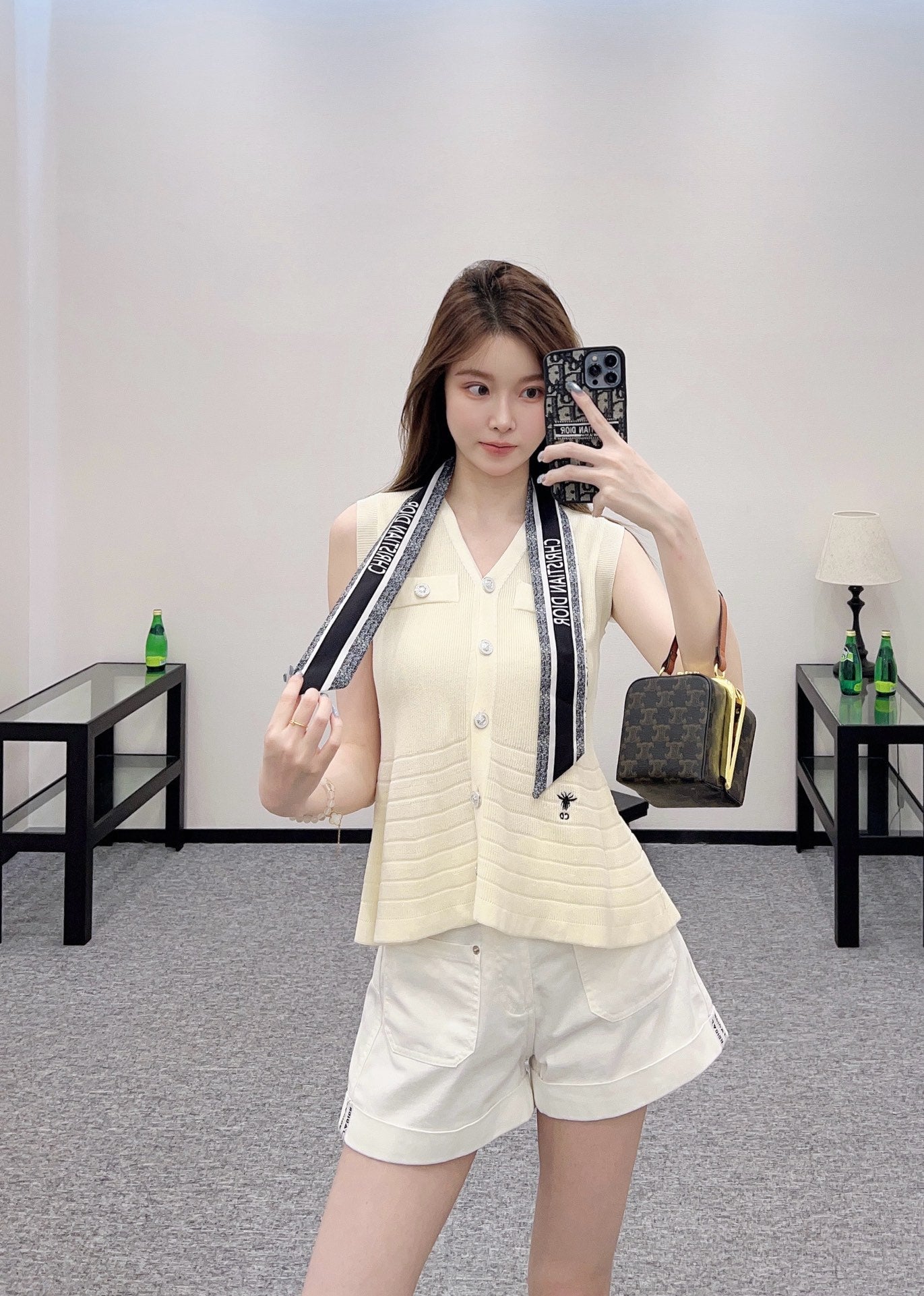 D 2025 new product Silk scarf knitted vest