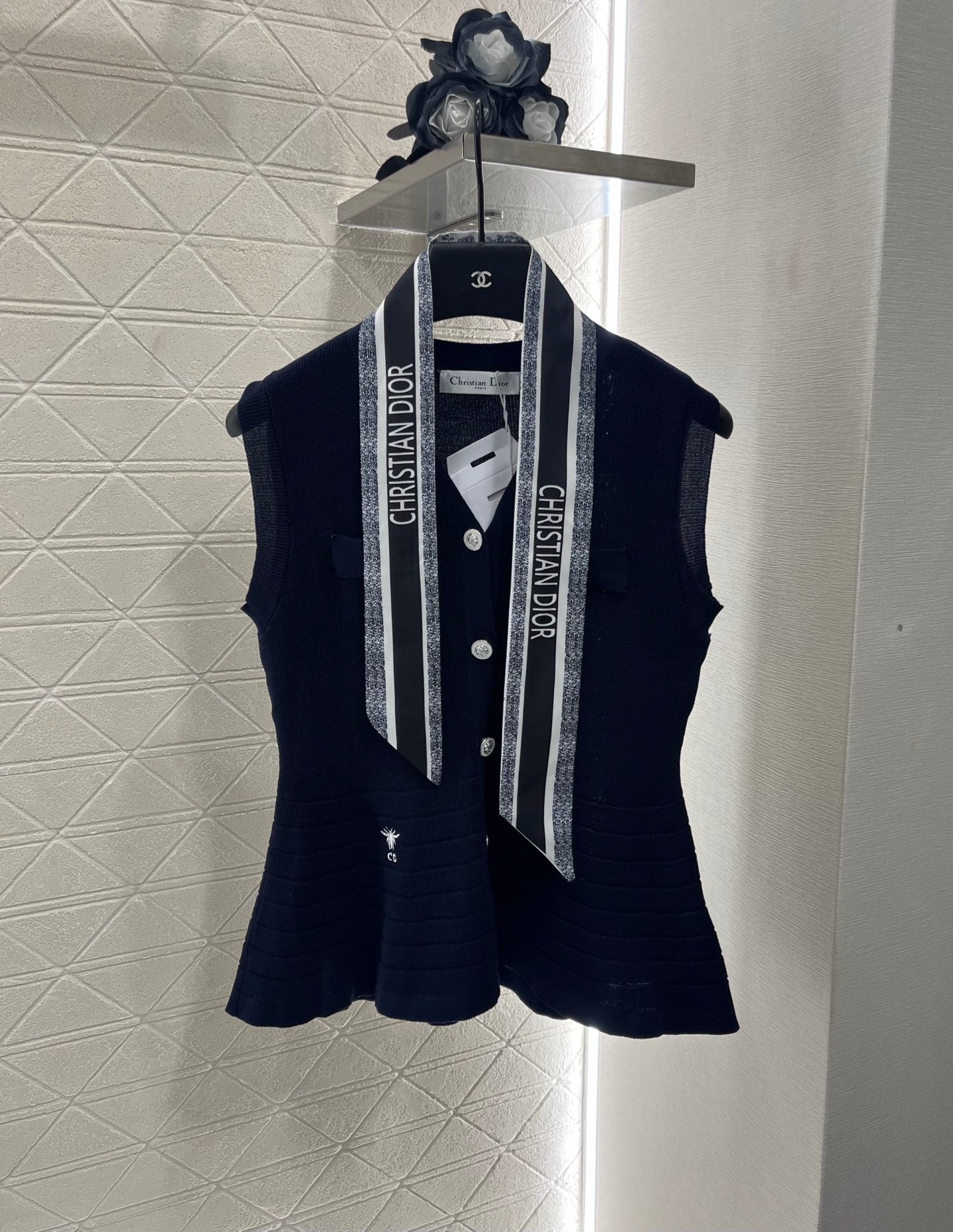 D 2025 new product Silk scarf knitted vest