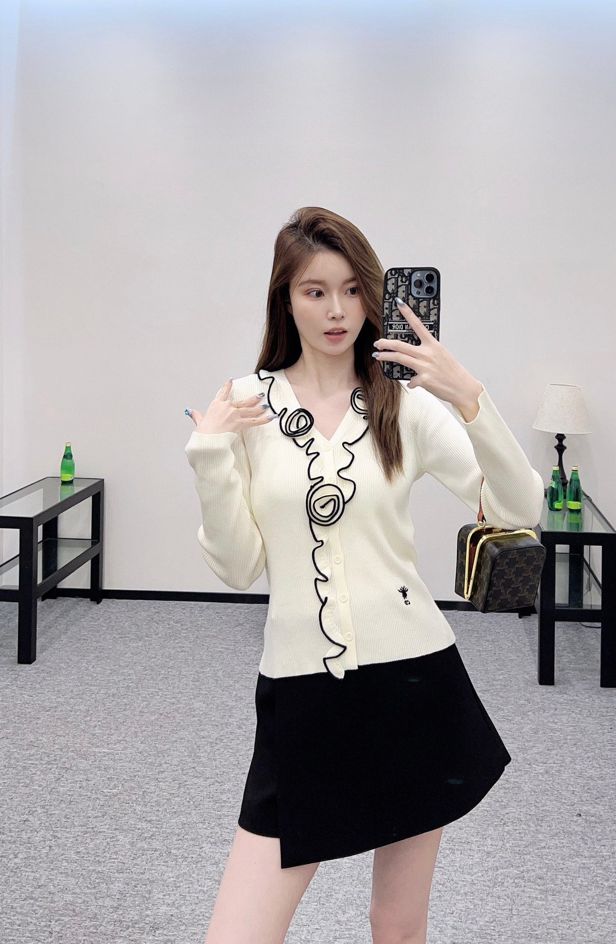 D 2025 new product Flower knitted cardigan