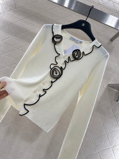 D 2025 new product Flower knitted cardigan