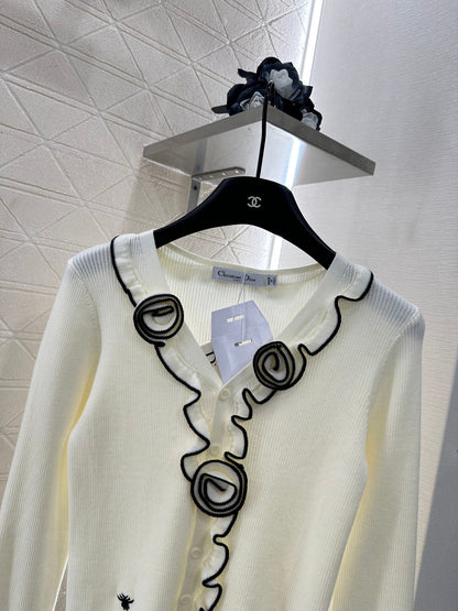 D 2025 new product Flower knitted cardigan
