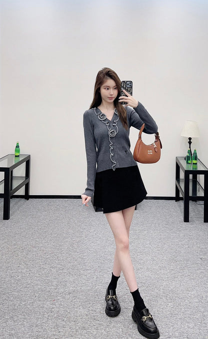 D 2025 new product Flower knitted cardigan