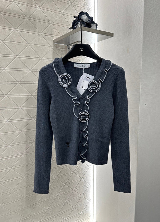 D 2025 new product Flower knitted cardigan