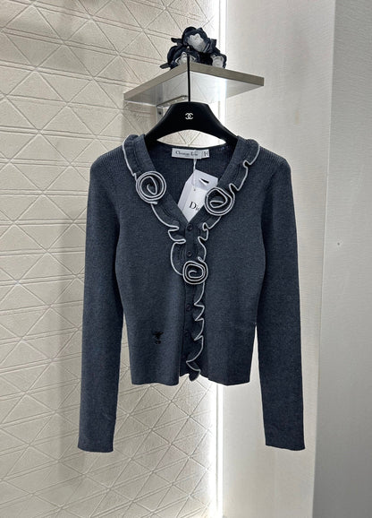 D 2025 new product Flower knitted cardigan