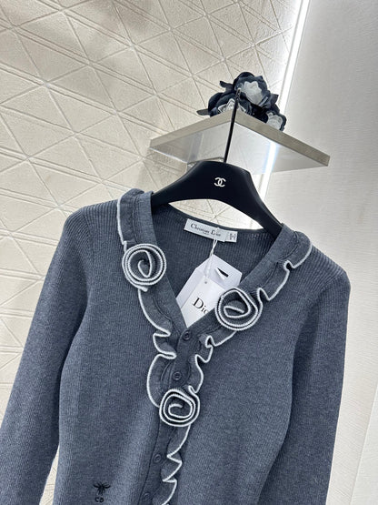 D 2025 new product Flower knitted cardigan