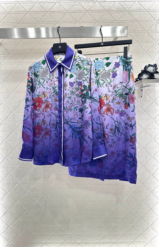 G 2025 New Work Long-sleeved shirt and skirt set