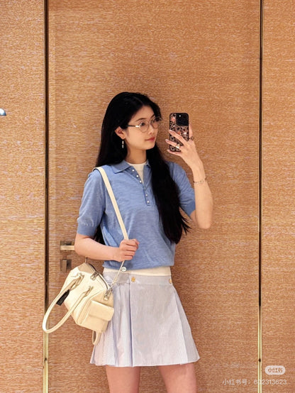 L 25ss knitted polo shirt