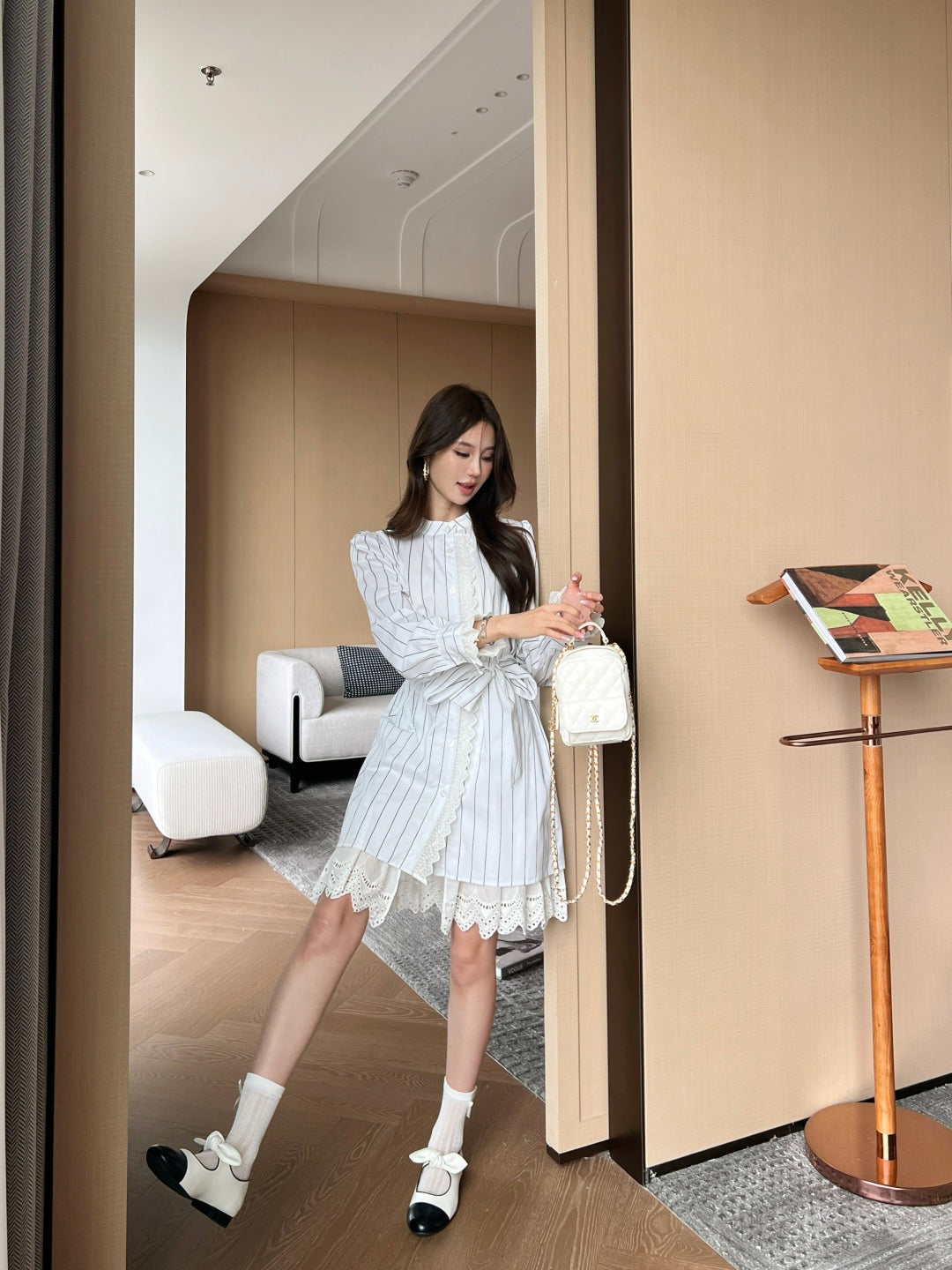 D 25fw embroidered dress