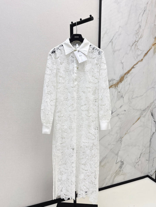 D 25fw lace shirt dress