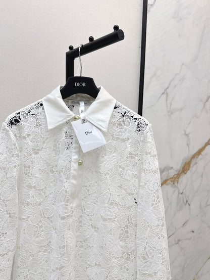 D 25fw lace shirt dress