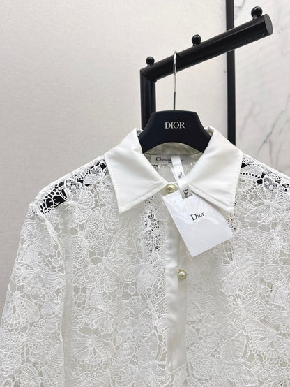 D 25fw lace shirt dress