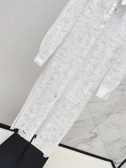 D 25fw lace shirt dress
