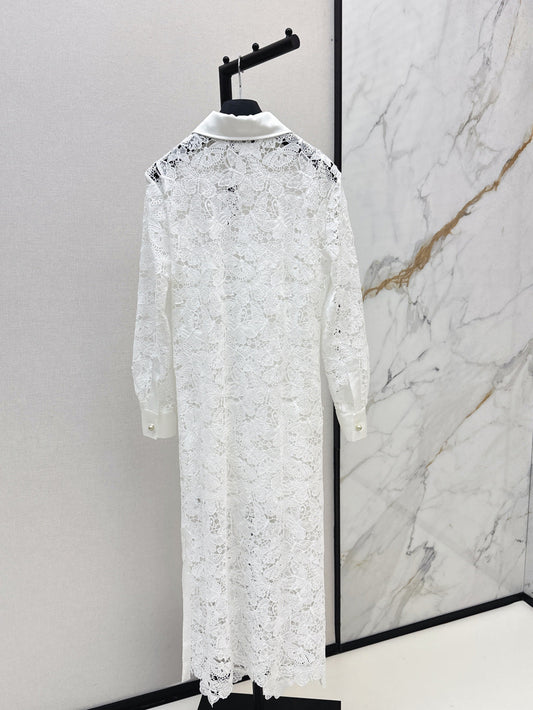 D 25fw lace shirt dress