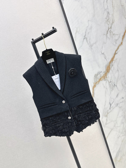 C 25 patchwork lace woven vest