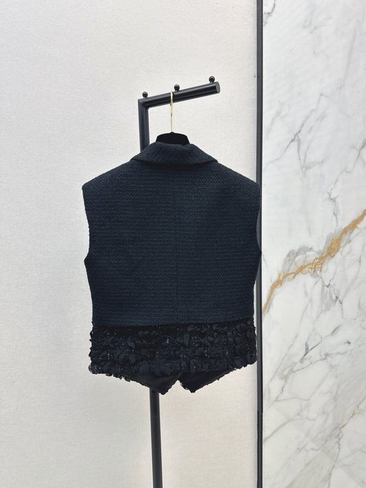 C 25 patchwork lace woven vest