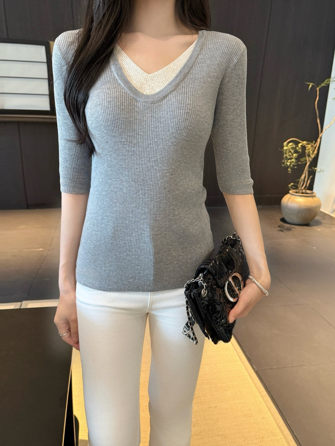 Bru 25fw knitted shirt