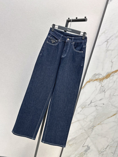 P 25 Triangle logo straight jeans (large sizes, S-XXL)