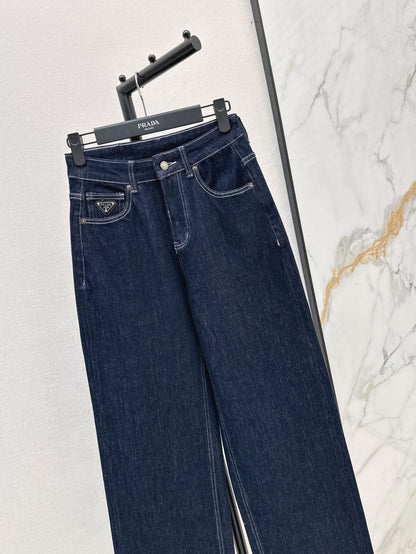 P 25 Triangle logo straight jeans (large sizes, S-XXL)