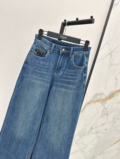 P 25 Triangle logo straight jeans (large sizes, S-XXL)